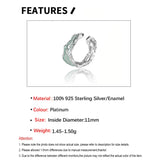 S'STEEL Ear Cuff Sterling Silver 925 Enamel Clip On Earings