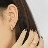 925 Sterling Silver Hoops Earrings Round Minimalist Small Hoop Earings
