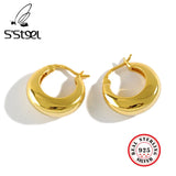 925 Sterling Silver Hoops Earrings Round Minimalist Small Hoop Earings