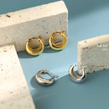 925 Sterling Silver Hoops Earrings Round Minimalist Small Hoop Earings