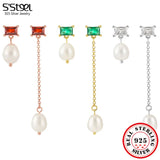 925 Silver Zircon Pearl Studs Earrings Women Tragus Piercing Jewelry