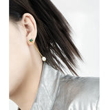 925 Silver Zircon Pearl Studs Earrings Women Tragus Piercing Jewelry