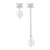 925 Silver Zircon Pearl Studs Earrings Women Tragus Piercing Jewelry