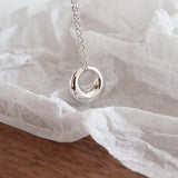 S'STEEL Geometric Circle Necklace Real Silver 925 Pendants Chain Choker Woman