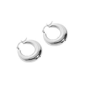 925 Silver Geometric Circle Hoop Earrings