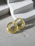 925 Silver Geometric Circle Hoop Earrings