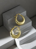 925 Silver Geometric Circle Hoop Earrings