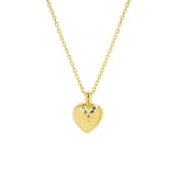 925 Silver Chain Necklace w/ Steel Heart Pendant for Women