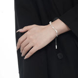 925 Silver Baroque Pearl Chain Bracelet for Women
