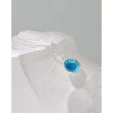 Enamel Round Pendants Necklace 925 Sterling Silver Chain Acessorios