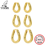 S'STEEL Silver Circle Earrings 925 Sterling Hoop Jewelry