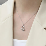 S'STEEL Love Heart Pendant 925 Sterling Silver Necklace For Women