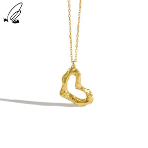 S'STEEL Love Heart Pendant 925 Sterling Silver Necklace For Women