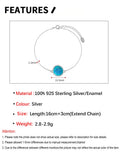 Irregular Round 925 Sterling Silver Enamel Bracelet - Women's Fine Jewelry