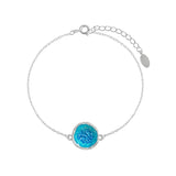 Irregular Round 925 Sterling Silver Enamel Bracelet - Women's Fine Jewelry