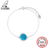 Irregular Round 925 Sterling Silver Enamel Bracelet - Women's Fine Jewelry