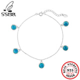 925 Sterling Silver Enamel Anklets For Women Beach Accessories