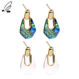 925 Silver Shell Drop Earrings Minimalist Western Jewelry