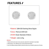 S'STEEL Agate Sterling Silver 925 Hypoallergenic Earrings