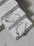 S'STEEL 925 Silver Hoop Earing For Women Minimalist Texture 18 K Jewelry