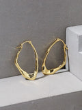 S'STEEL 925 Silver Hoop Earing For Women Minimalist Texture 18 K Jewelry