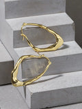 S'STEEL 925 Silver Hoop Earing For Women Minimalist Texture 18 K Jewelry