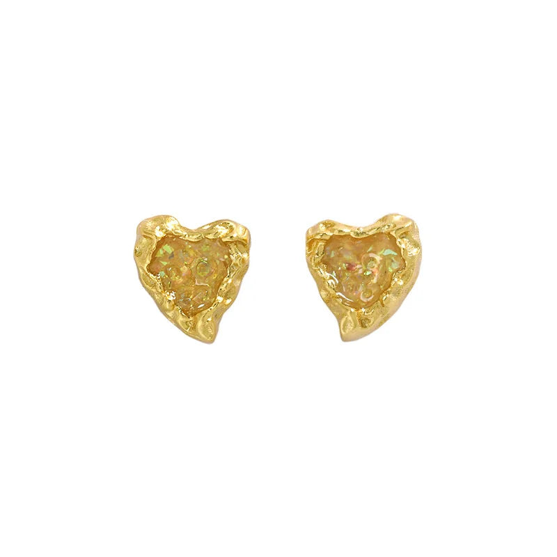 925 Silver Small Heart Studs Earings Women