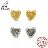 925 Silver Small Heart Studs Earings Women