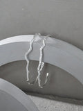 925 Sterling Silver Minimalist Irregular Texture Cuff Bangle