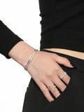 925 Sterling Silver Minimalist Irregular Texture Cuff Bangle