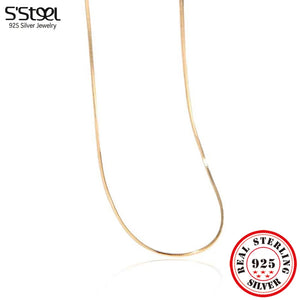 925 Silver Necklace For Girls Snake Chains Necklaces