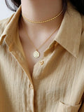 925 Silver Necklace Women Chokers Olive Bead Chain Collar Fine Jewelry