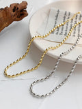 925 Silver Necklace Women Chokers Olive Bead Chain Collar Fine Jewelry