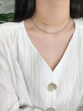 925 Silver Necklace Women Chokers Olive Bead Chain Collar Fine Jewelry