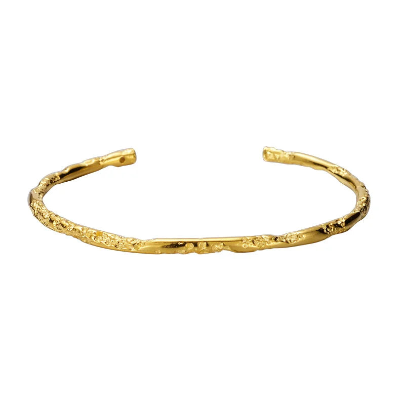 925 Sterling Silver Irregular Adjustable Cuff Bracelet