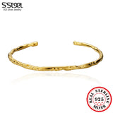 925 Sterling Silver Irregular Adjustable Cuff Bracelet
