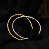 925 Sterling Silver Irregular Adjustable Cuff Bracelet