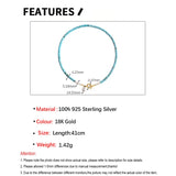 Baroque Pearl Turquoise Necklace Girls Sterling Silver 925 Chain Jewelry