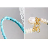 Baroque Pearl Turquoise Necklace Girls Sterling Silver 925 Chain Jewelry