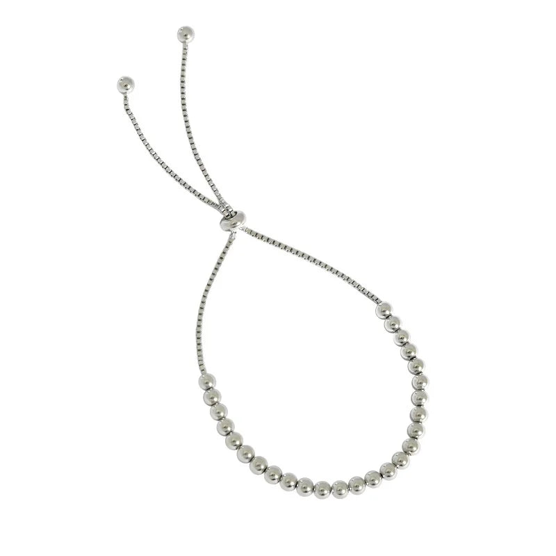 925 Sterling Silver Bracelet Geometric Beads