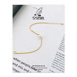 925 Sterling Silver Chain Shell Pearl Bracelet for Women