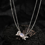 S'STEEL Dainty Pendant Necklace 925 Silver Zircon Chain Jewelry