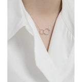 S'STEEL Double Circle Chokers 925 Sterling Silver Necklace For Women
