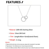 S'STEEL Double Circle Chokers 925 Sterling Silver Necklace For Women