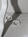 Minimalist Geometric Circle 925 Sterling Silver Hoops Earrings