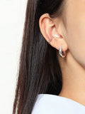 Minimalist Geometric Circle 925 Sterling Silver Hoops Earrings