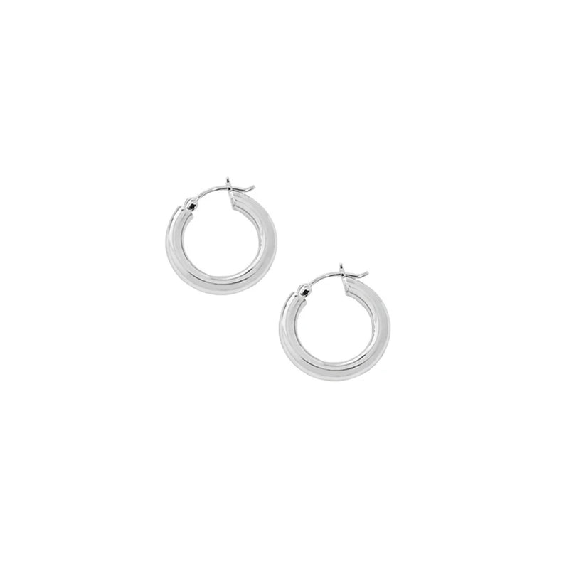 Minimalist Geometric Circle 925 Sterling Silver Hoops Earrings
