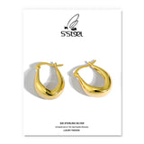 925 Sterling Silver Hoop Earrings for Women U-shaped Earings Plata De Ley 925