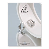 925 Sterling Silver Hoop Earrings for Women U-shaped Earings Plata De Ley 925