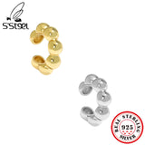 S'STEEL Sterling Silver Clip-On Geometric Ball Earrings